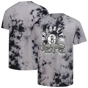 Brooklyn Nets Unisex Tie-Dye T-Shirt - Black and Gray SIZE XL